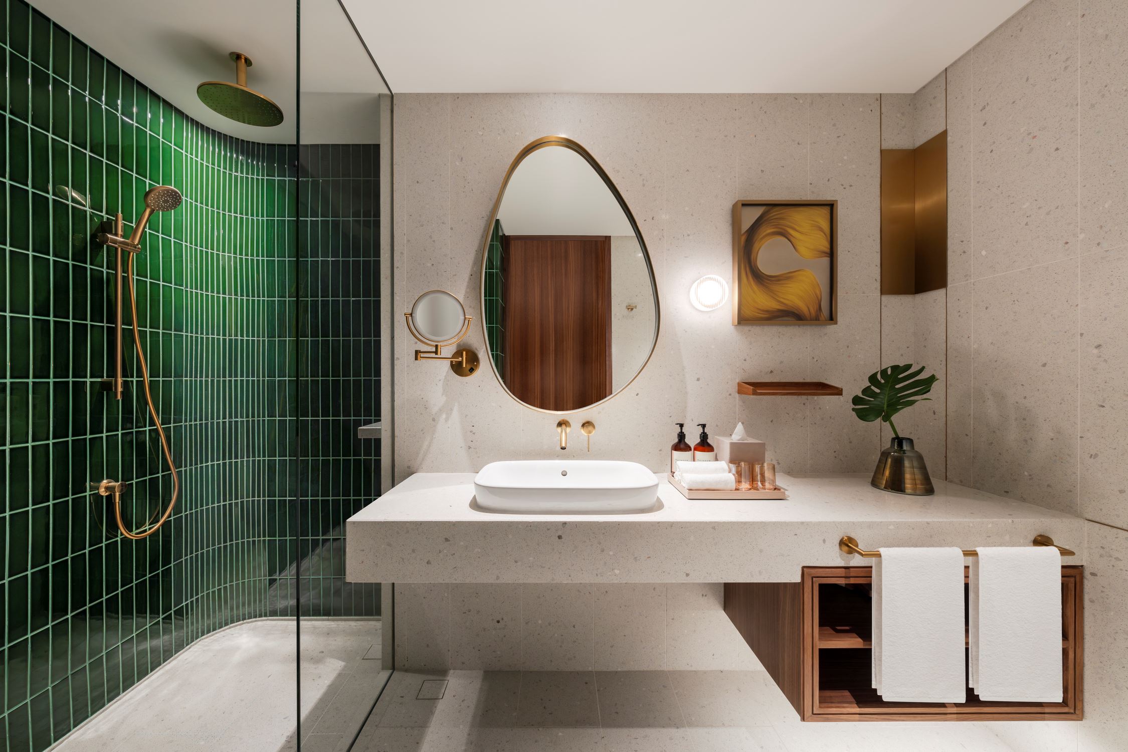 Bathroom in essential room of Kimpton Naluria Kuala Lumpur hotel in TRX