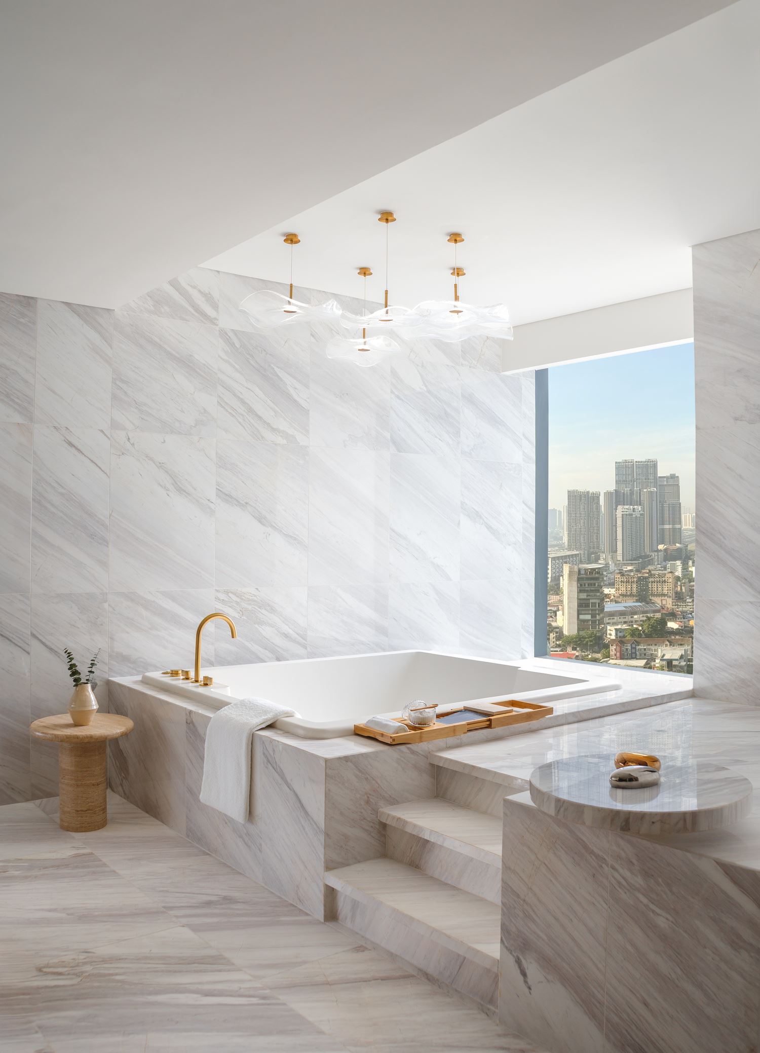 Kimpton Naluria Kuala Lumpur's presidential suite's bathtub overlooking the city