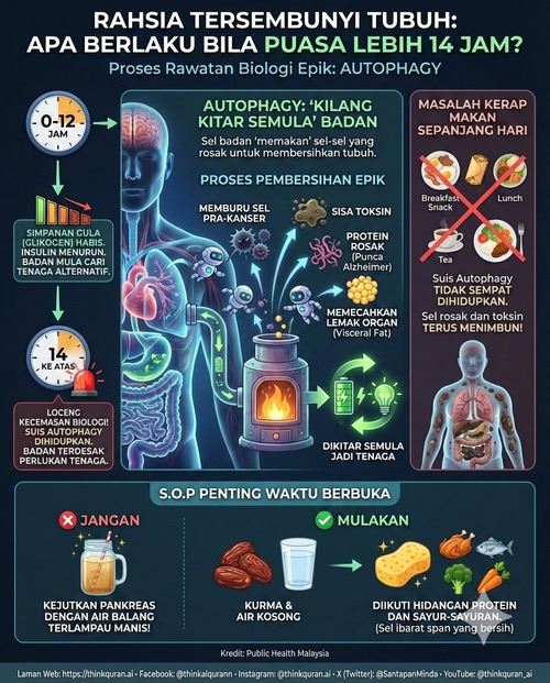 ramai ingat puasa melemahkan, dalam diam badan sedang makan lemak dan bersihkan sel pra-kanser!