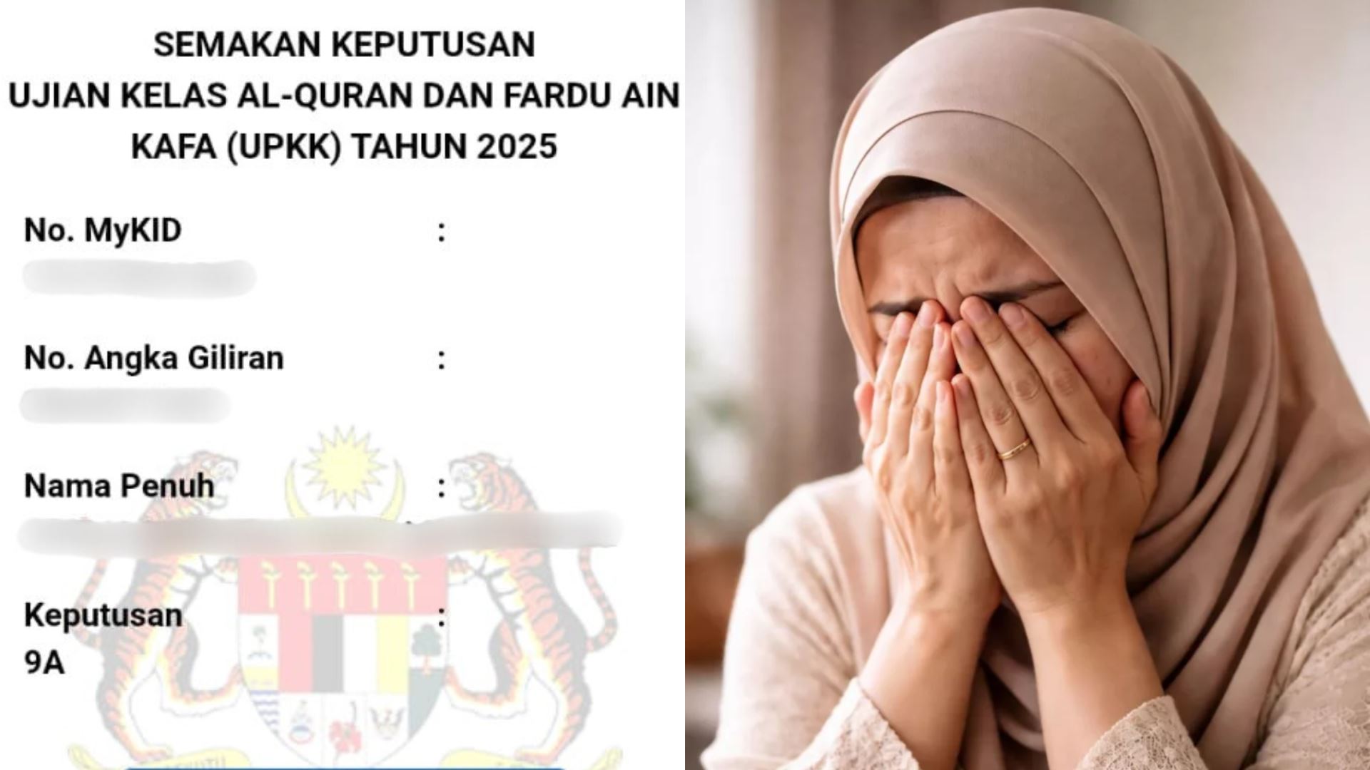 ibu luah rasa kecewa anak tak dapat 9a upkk, netizen tegur suruh bersyukur - “kalau anak awak baca, mesti dia sedih..”