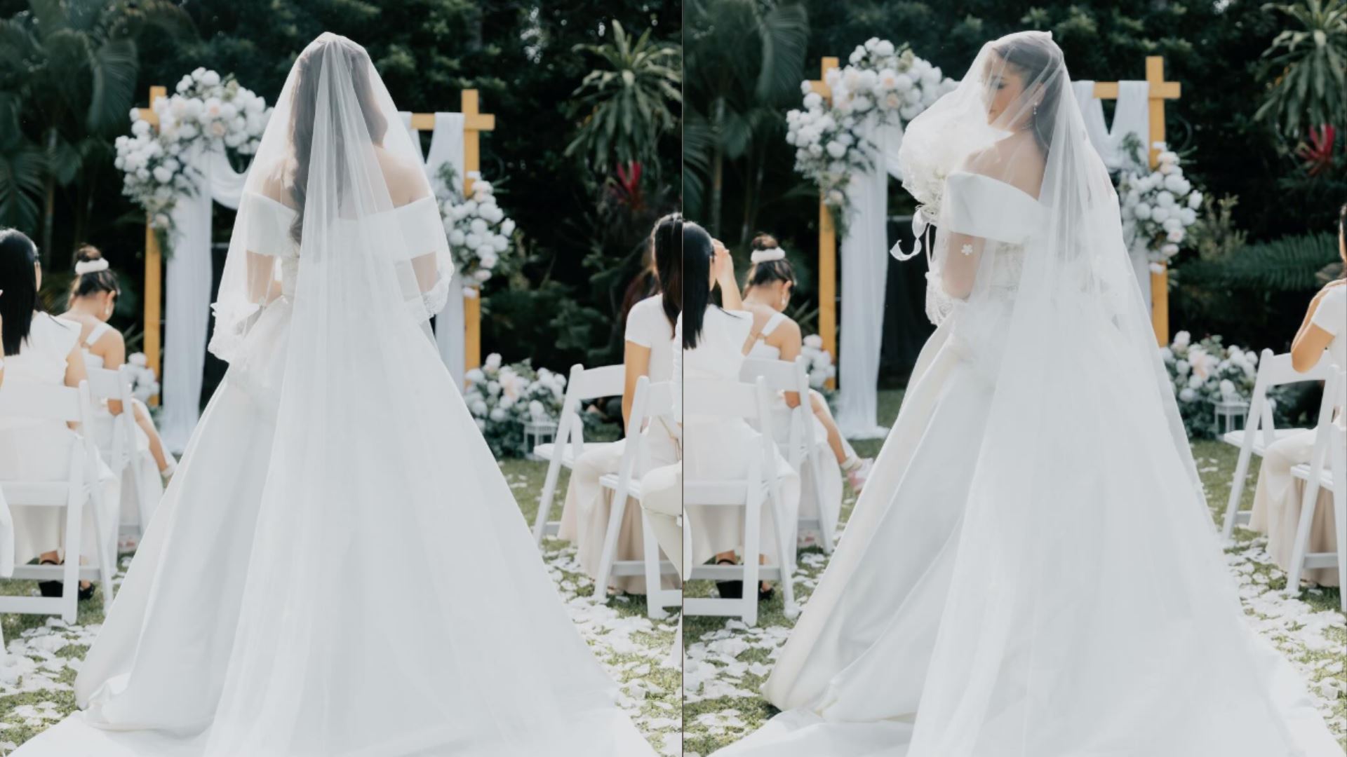 penampilan berbusana pengantin undang teka-teki, leona sudah berkahwin?