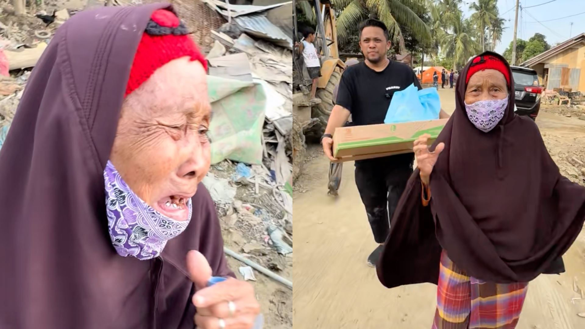 [video] tangisan ibu aceh terima bantuan gas buat netizen sebak - “anak saya… anak saya..”