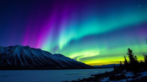 fenomena cahaya utara warnai malam musim sejuk alaska