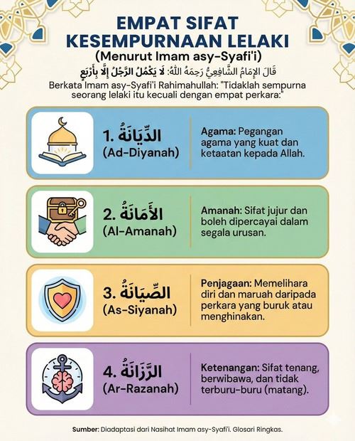empat nilai lelaki sejati, ini definisi imam asy-syafi’i yang tak lapuk dek zaman