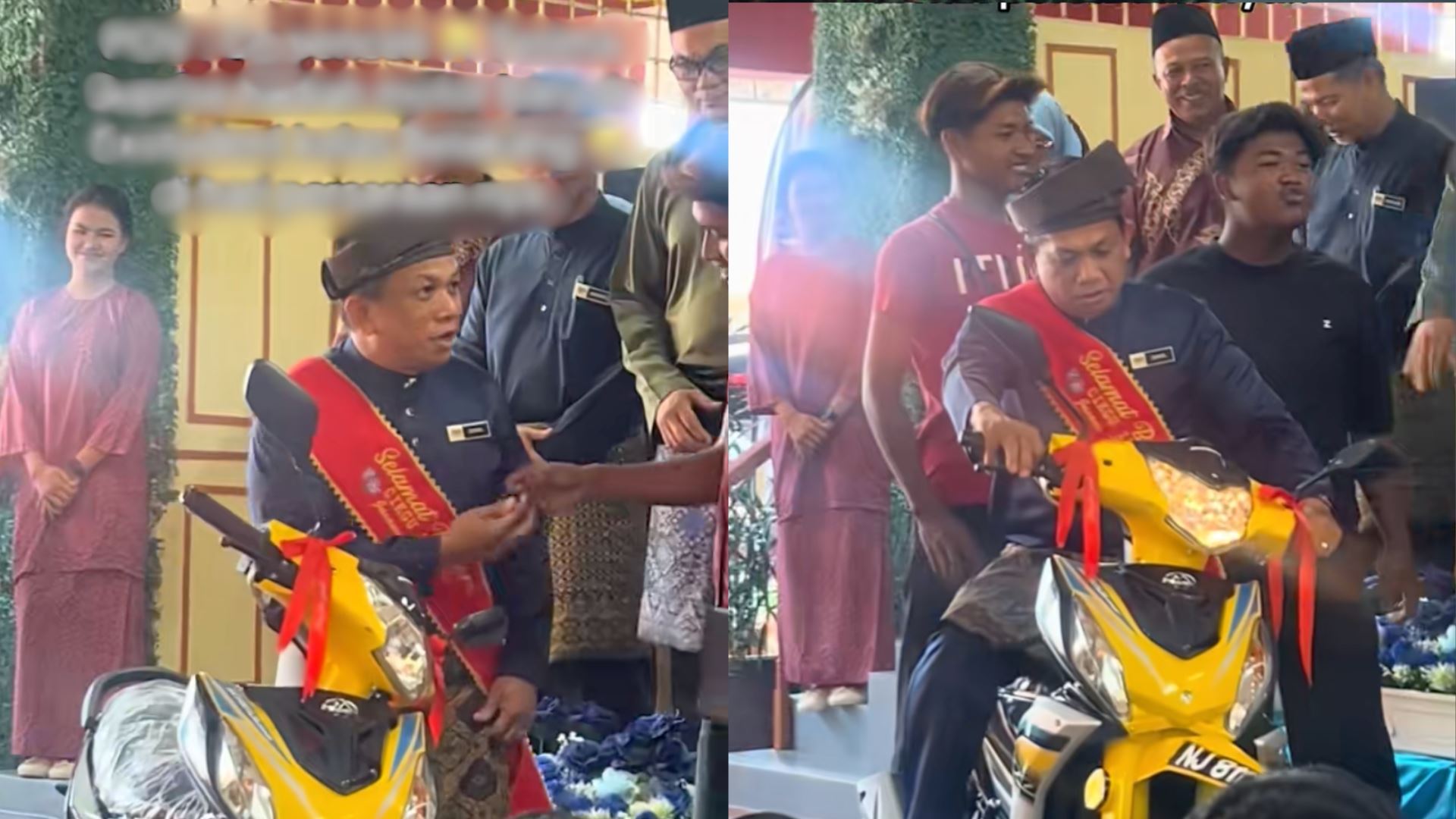 hargai jasa guru kesayangan.. anak murid kelas ‘belakang’ hadiahkan motosikal sempena majlis persaraan