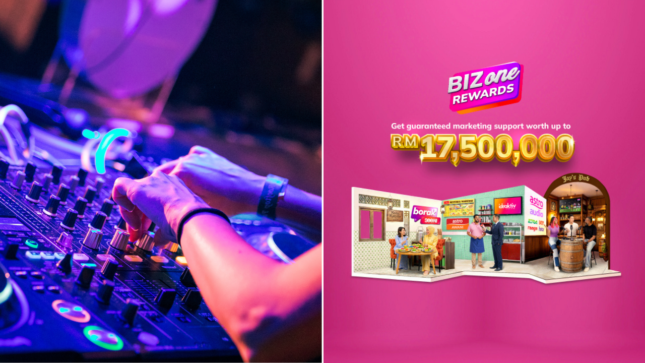  person dj-ing and a promotional poster