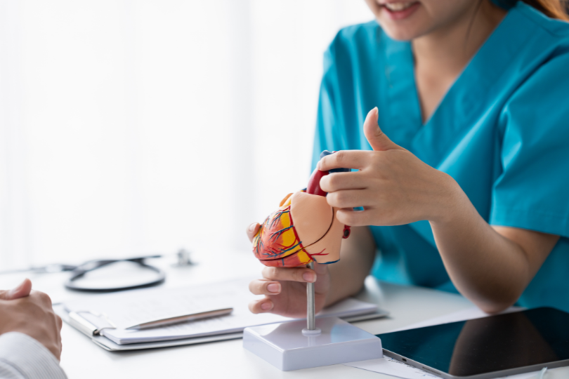 A doctor explaining a medical situation to a patient