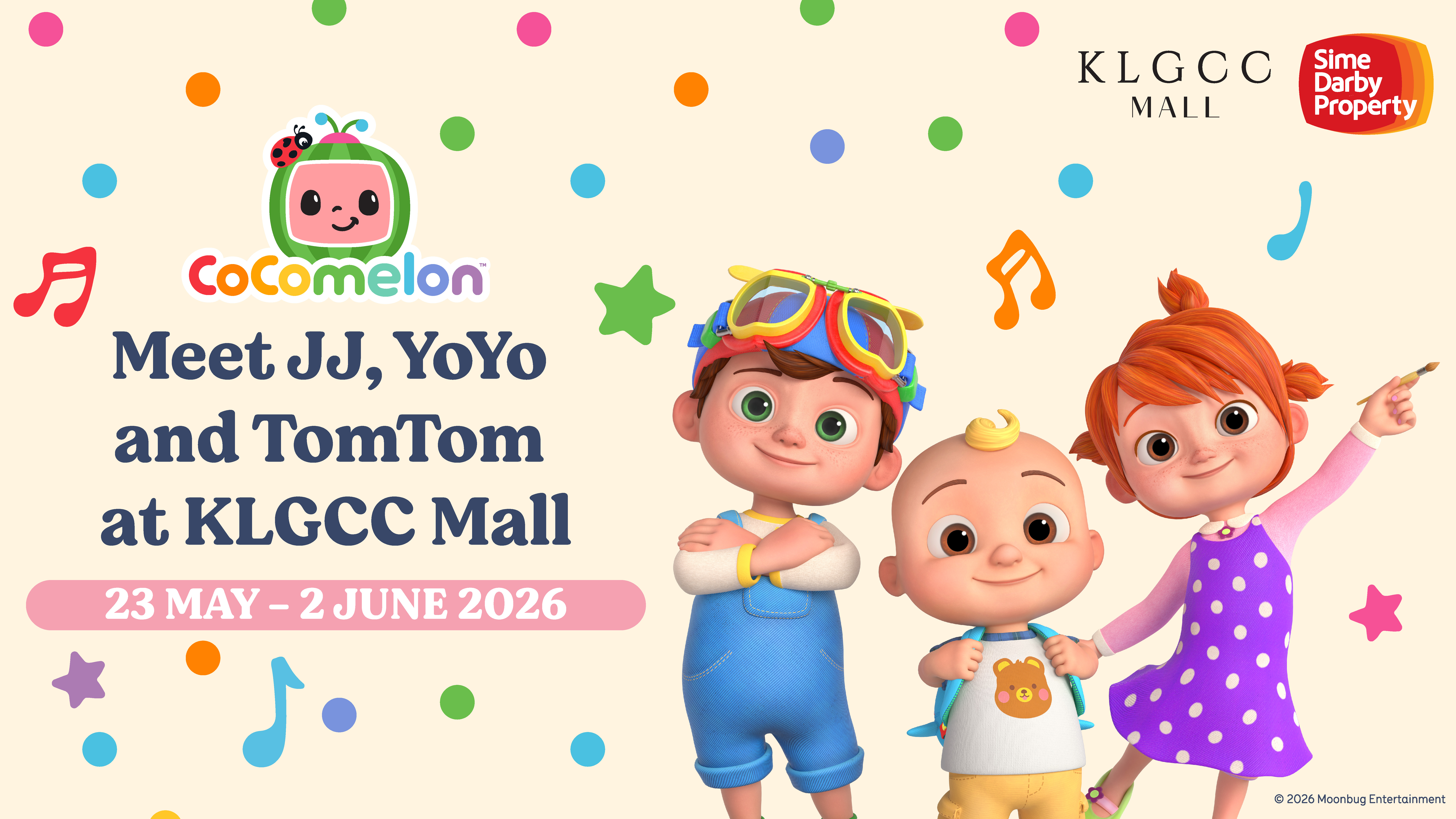 cocomelon jj, yoyo and tomtom klgcc mall