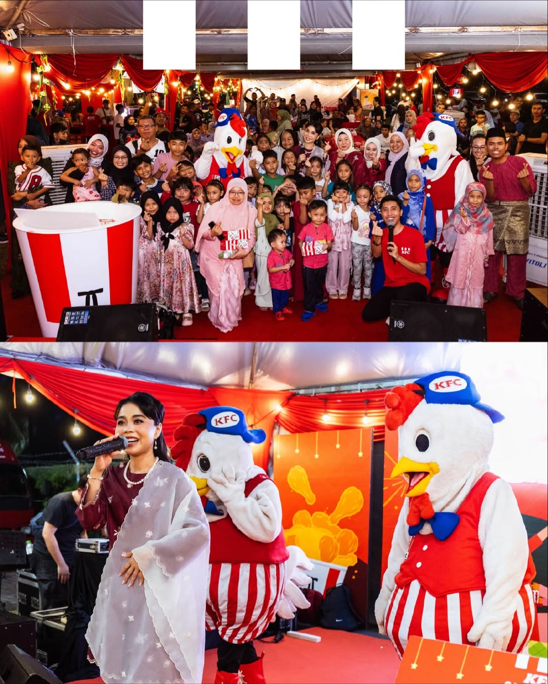 Malaysians enjoying karaoke at KFC Sama-Sama Kongsi Raya event