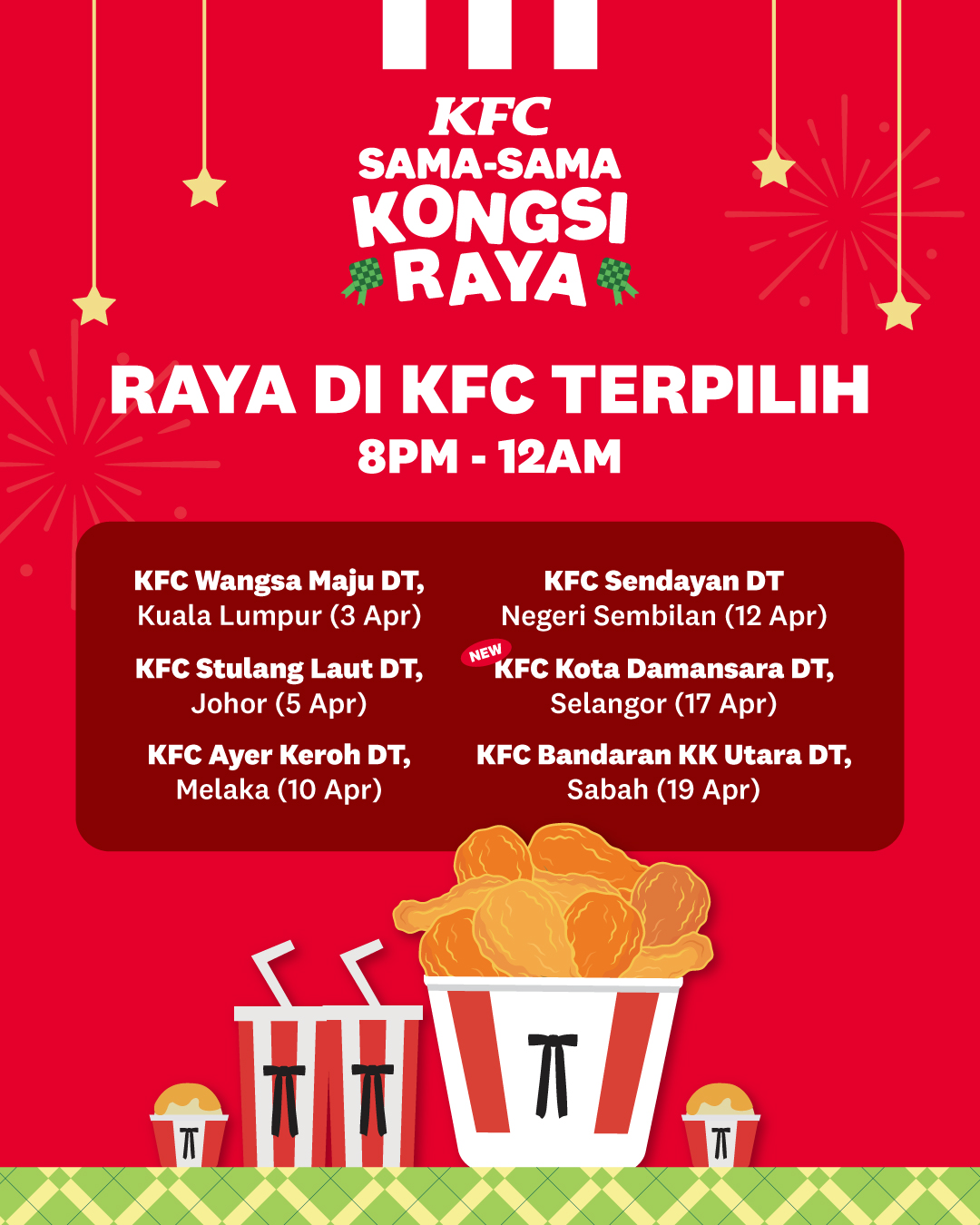 Dates of KFC Sama-Sama Kongsi Raya events