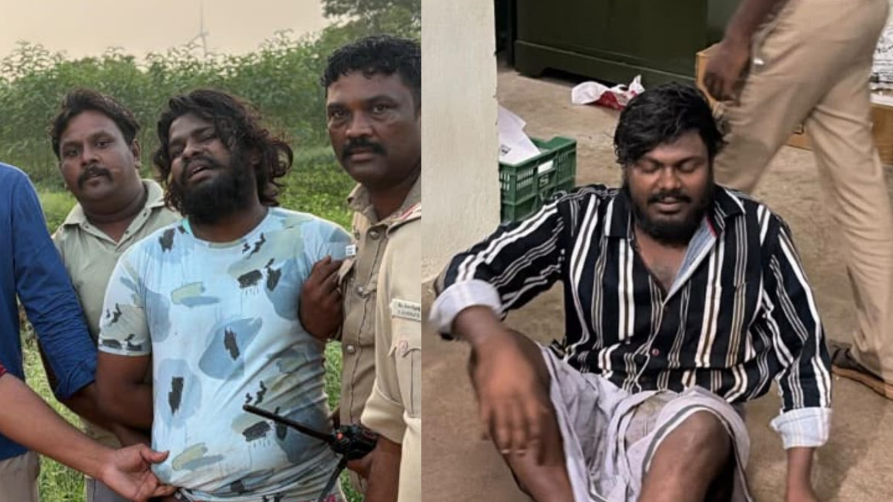 காவல்துறையினரால் பிடிக்கப்பட்ட 2 கைதிகள்